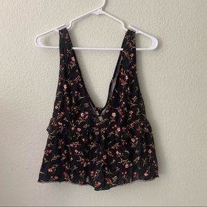 Deep V Babydoll Crop Top